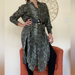 H&M animal print (snake ) green cardigan